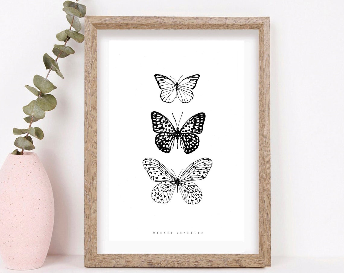 Butterfly Art Print Monarch Nature Study Butterfly Wall Art Monarch Butterfly Print Butterfly Print