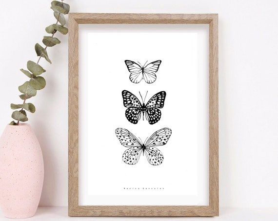 Butterfly Art Print Monarch Nature Study Butterfly Wall Art Monarch Butterfly Print Butterfly Print