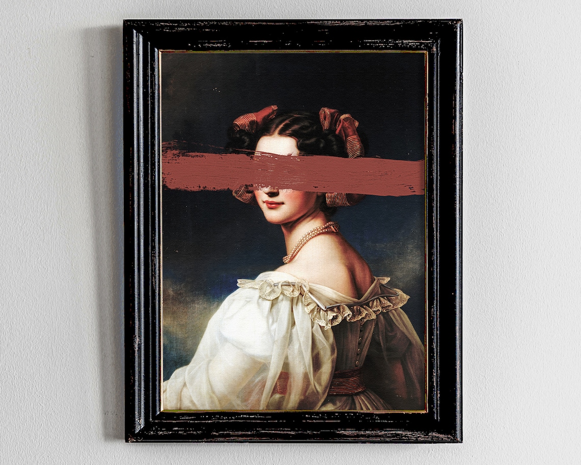 Altered Art Portrait Maximalist Decor Baroque Print