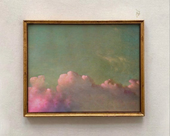 Clouds Sky Antique Oil Painting Vintage Landscape Art Print