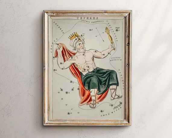 Astrology Mapgift For Astrologyzodiac Giftsvintage Zodiac Posterantique Map Printvintage Printcelestial Home Decordark Academia