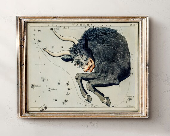 Astrology Mapgift For Astrologyzodiac Giftsvintage Zodiac Posterantique Map Printvintage Printcelestial Home Decordark Academia