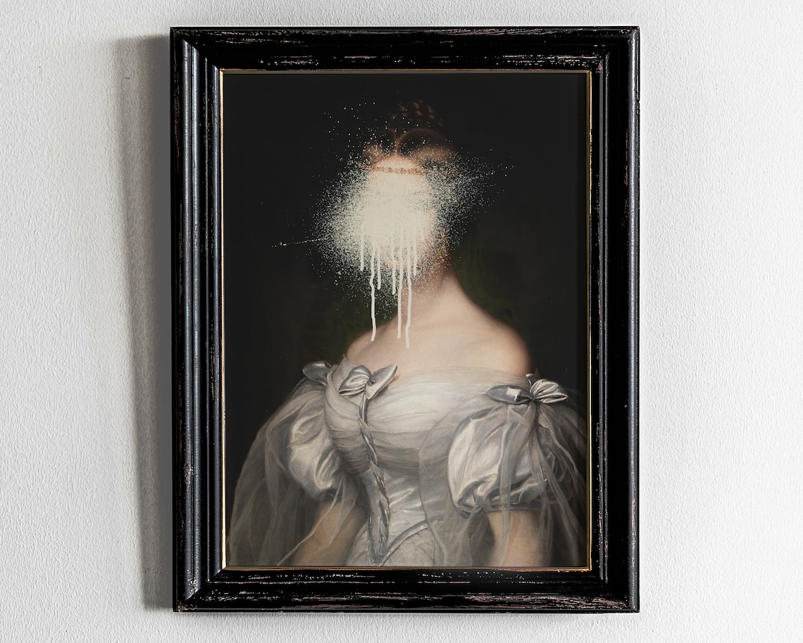 Altered Art Portrait, Maximalist Rococo Art Print