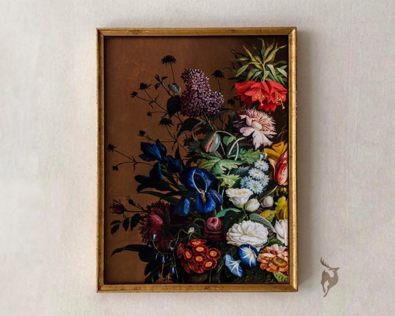Still Life Painting French Country Decor Cottage Core Antique Printvintage Artvictorian Flower Fine Artbotanical Print