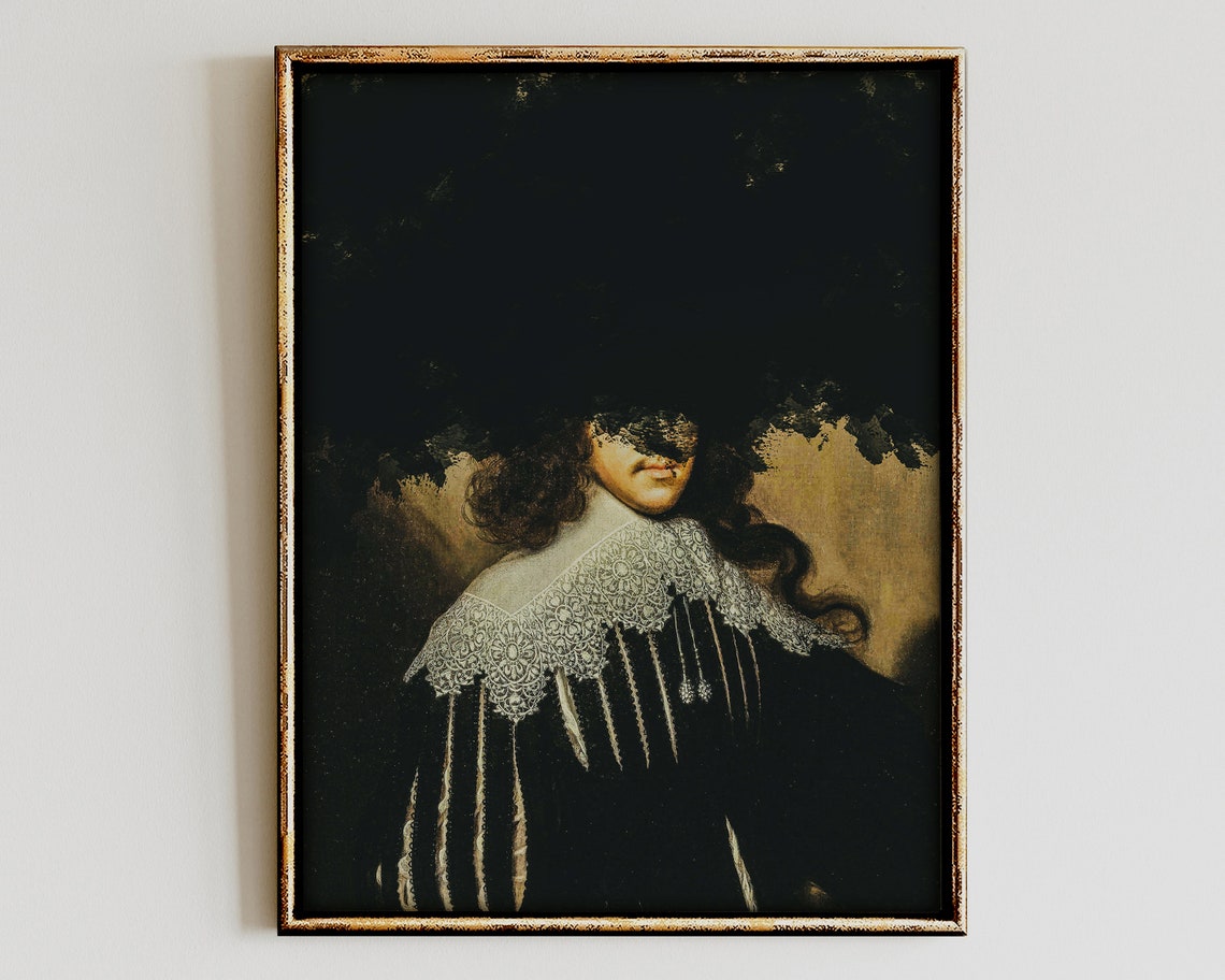 Shadowed Eyes Classical Portrait Dark Altered Old Master Poster