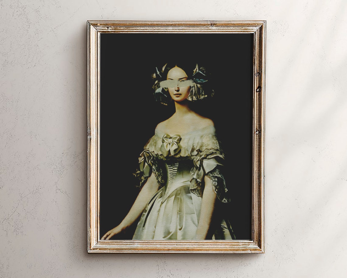 Blindfolded Woman Classical Portrait Obscured Eyes Art Poster