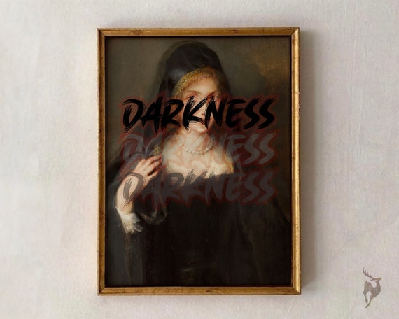 Darkness Graffiti Gothic Baroque Portrait Edgy Moody Wall Poster