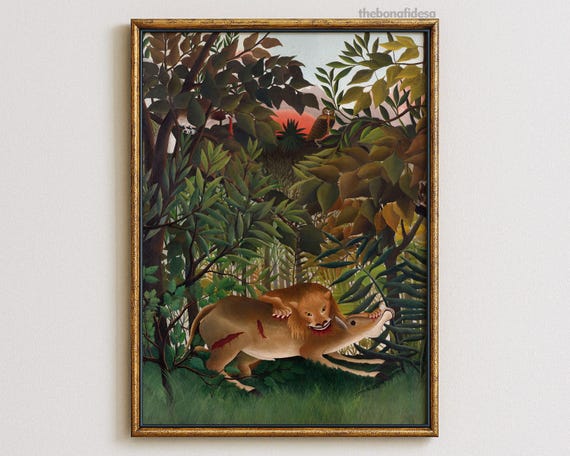 Jungle Botanical Painting Print Artwork Wall Art Poster Henri Rousseau Decor