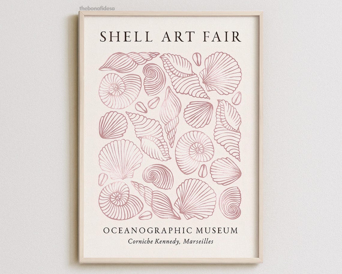 Shell Wall Art Room Decor Nursery Boho Eclectic Home Scandinavian