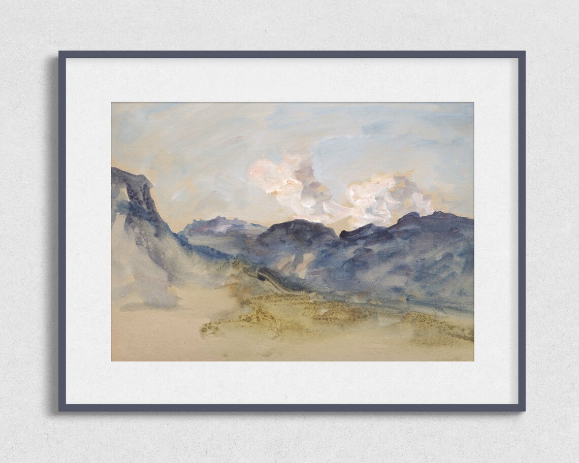Vintage Mountain Landscape Painting, Art Print - Image 2