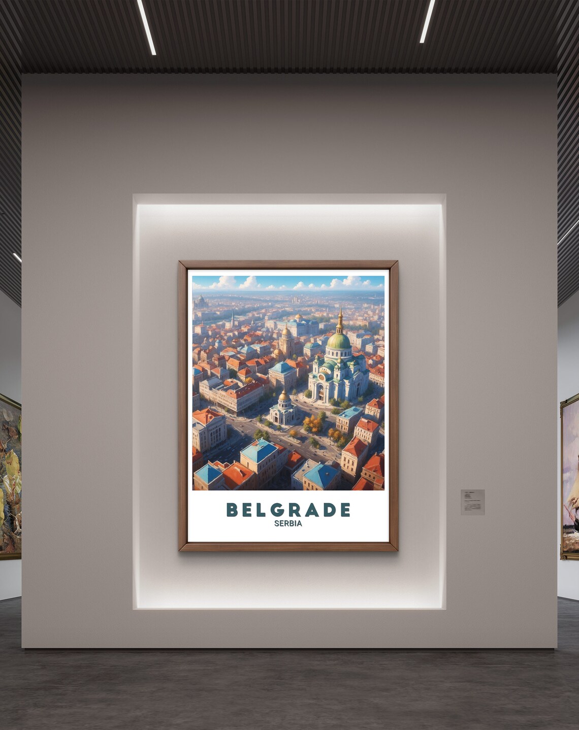 Belgrade Serbia Aerial Cityscape Historic Church Domes Poster - Image 2