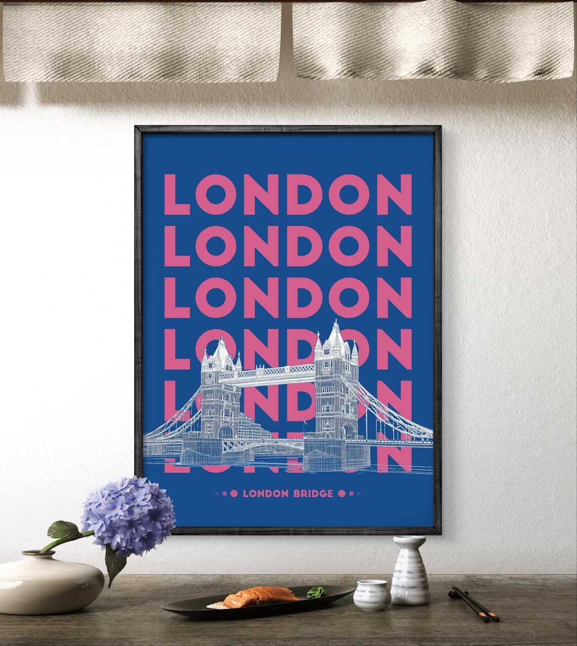 London Bridge Travel Poster, Uk Landmark Print - Image 2