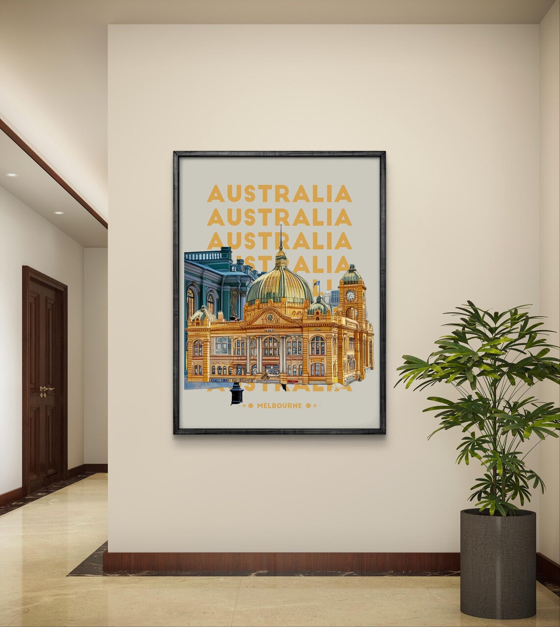 Melbourne Australia Travel Poster, Flinders Street Station - Image 4