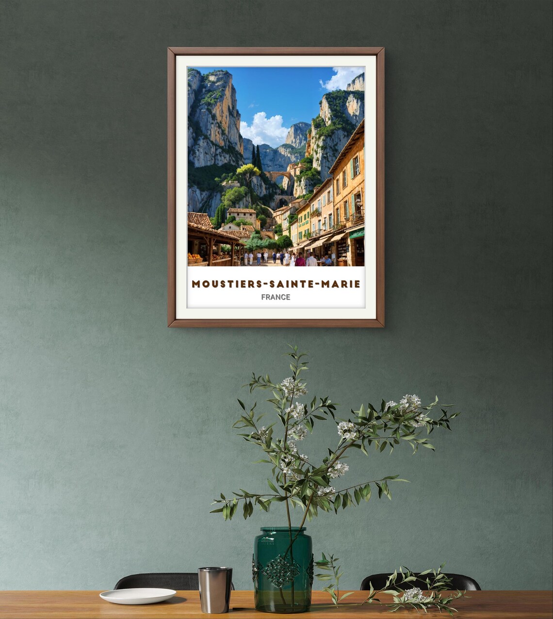 Moustieres-Sainte-Marie Mountain Village Market Street Art Poster - Image 2