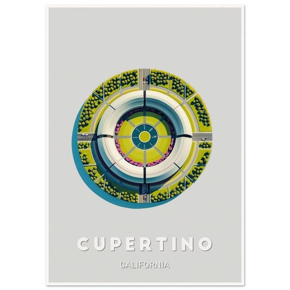 Cupertino Poster Modern Art Print Of Apple Park From Above A Tribute To Innovation And Design