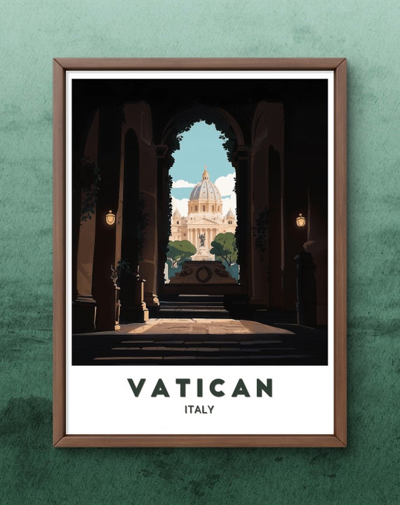 Vatican Poster Majestic View Of St Peters Basilica Framed By Archway For Home Or Office Decor Perfect For Art And History Lovers
