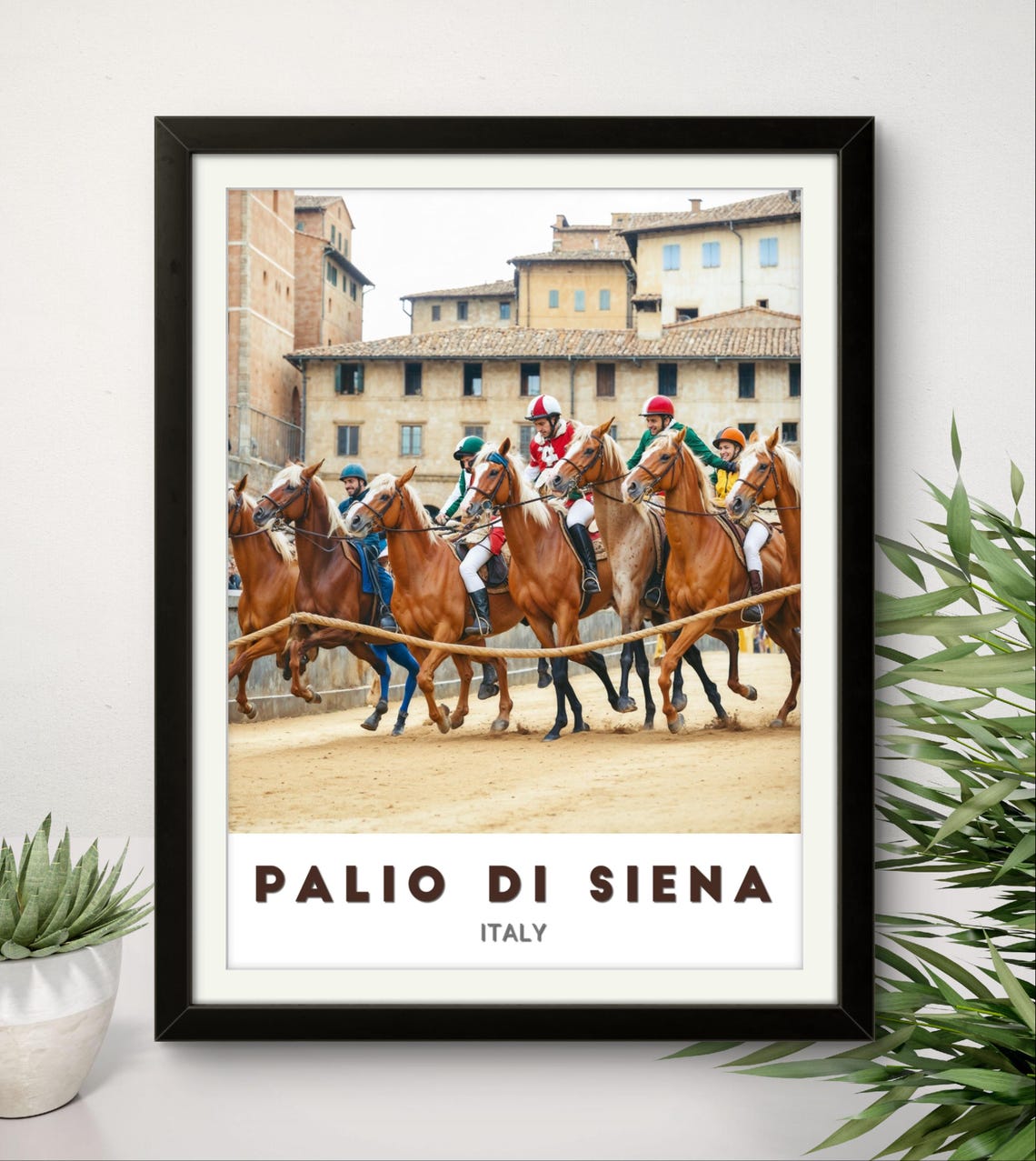 Palio di Siena Horse Race Poster Charging Jockeys at the Start Line - Image 2