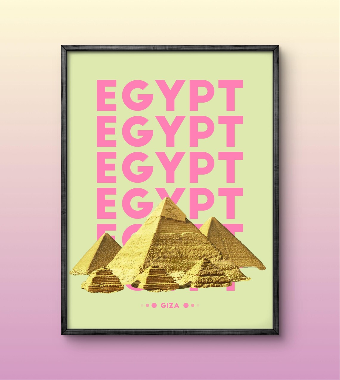 Egypt Pyramids Art Print, Giza Home Decor