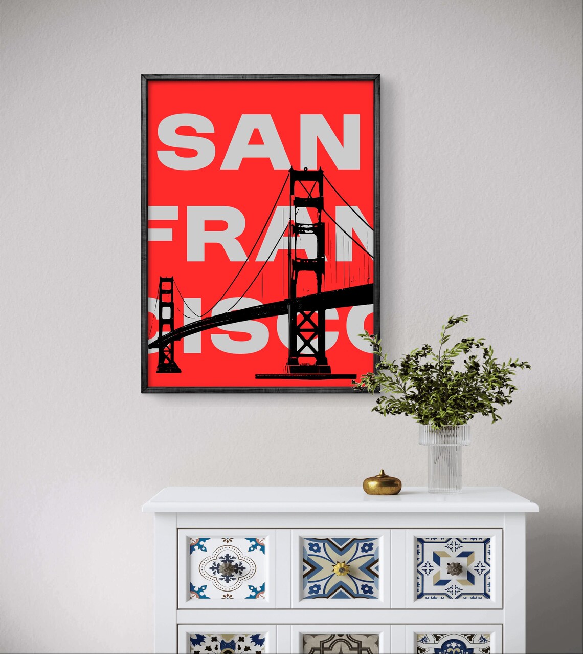San Francisco Golden Gate Bridge, Modern Bold Poster - Image 2