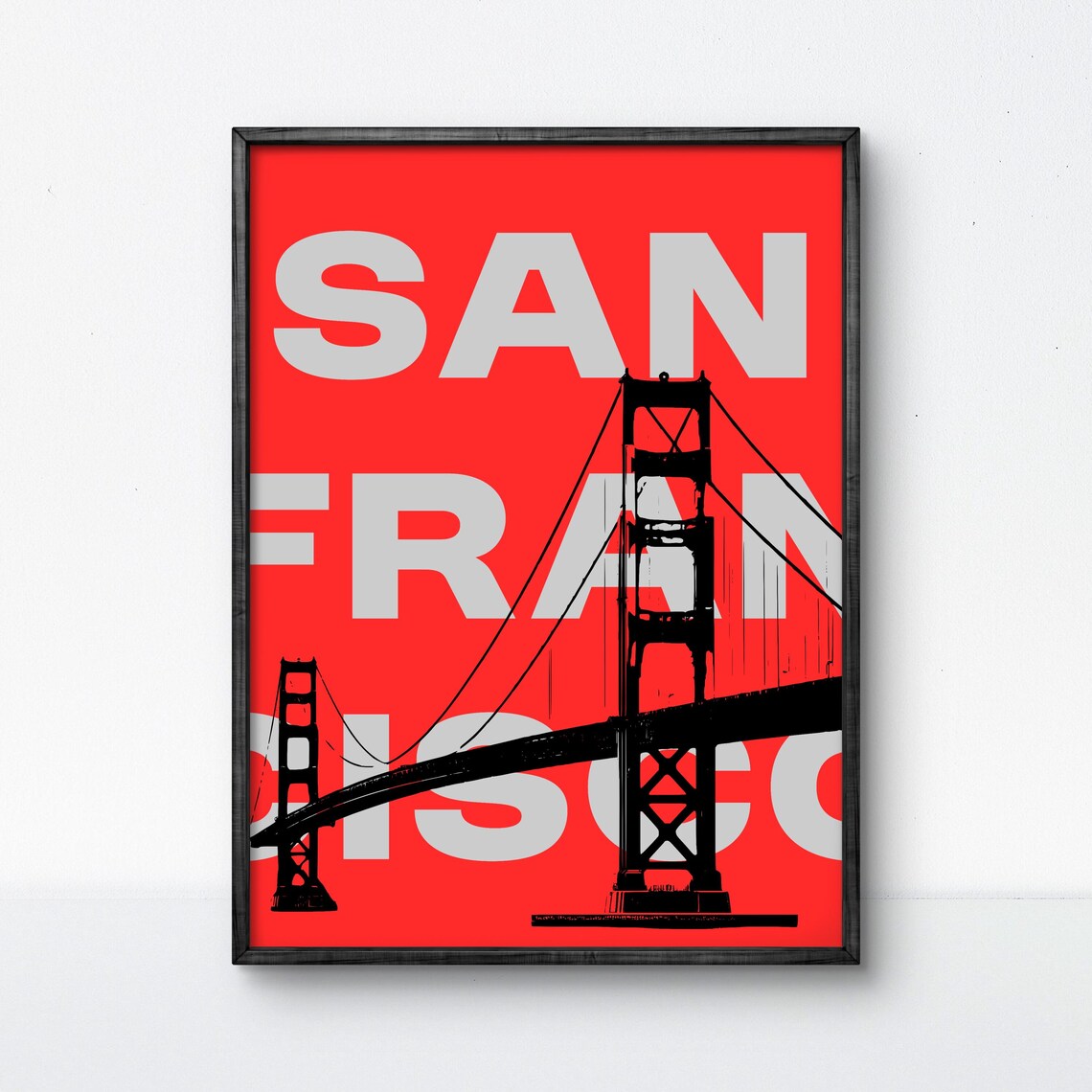 San Francisco Golden Gate Bridge, Modern Bold Poster