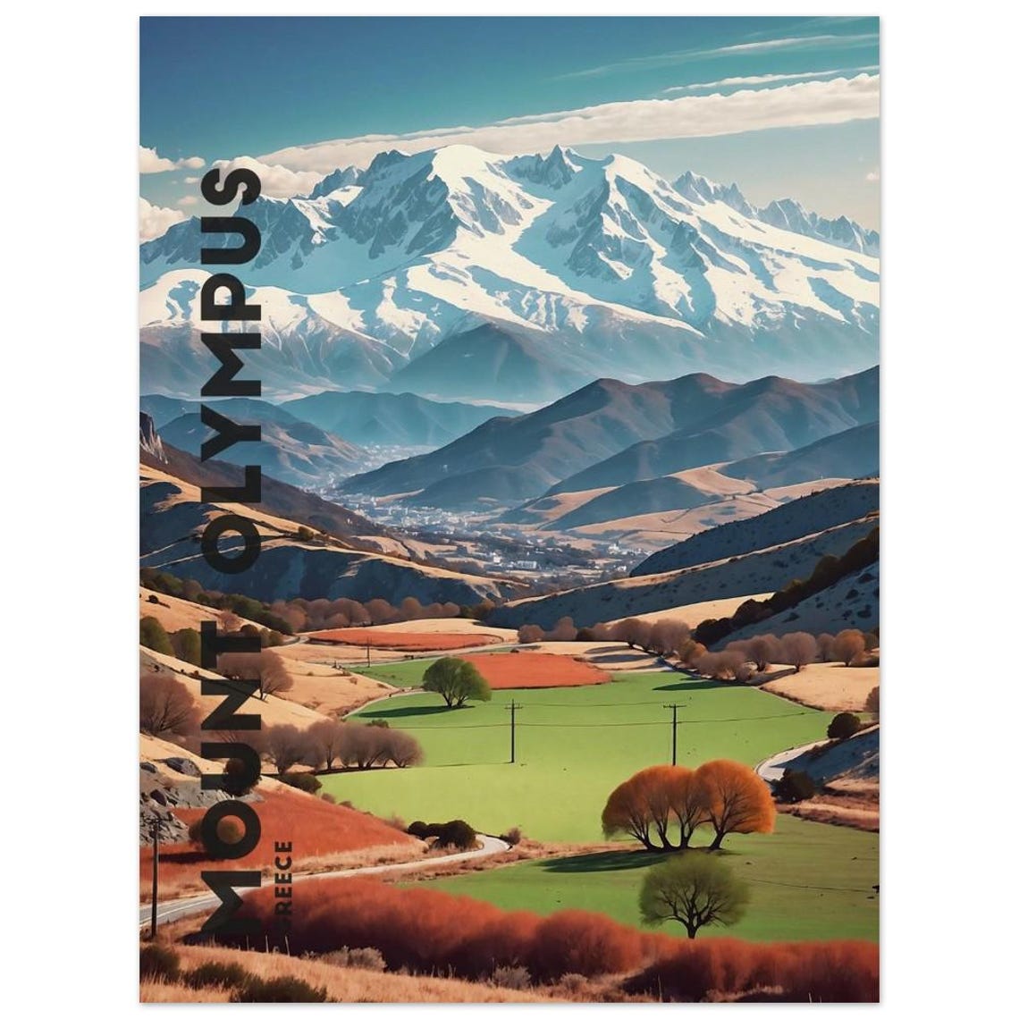Mount Olympus Greece Snow Capped Peaks And Valley Travel Poster - Image 3