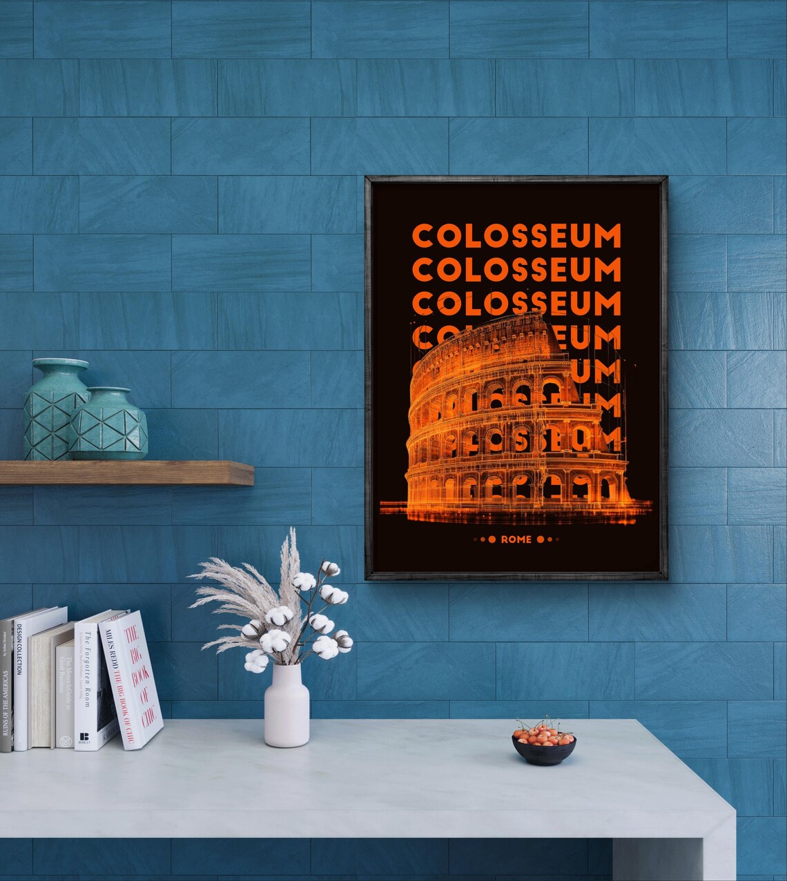 Colosseum Rome Travel Poster, Ancient Ruins
