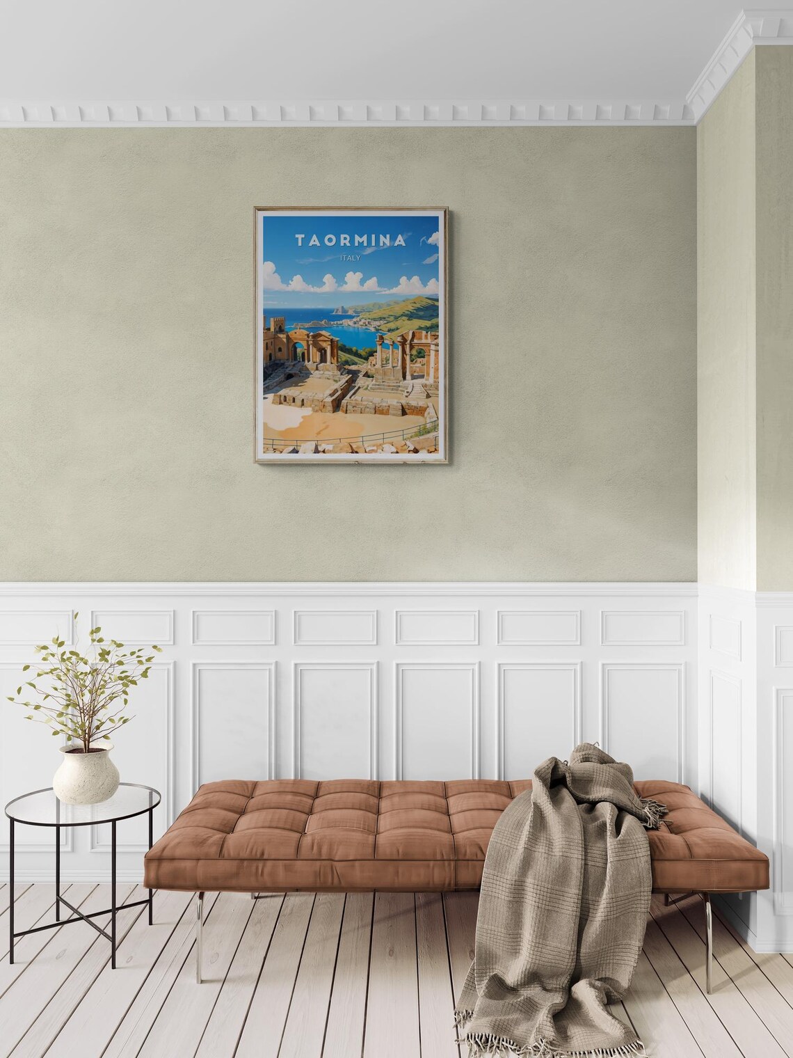 Taormina Ancient Greek Theatre Sea View Italy Vintage Travel Poster - Image 3
