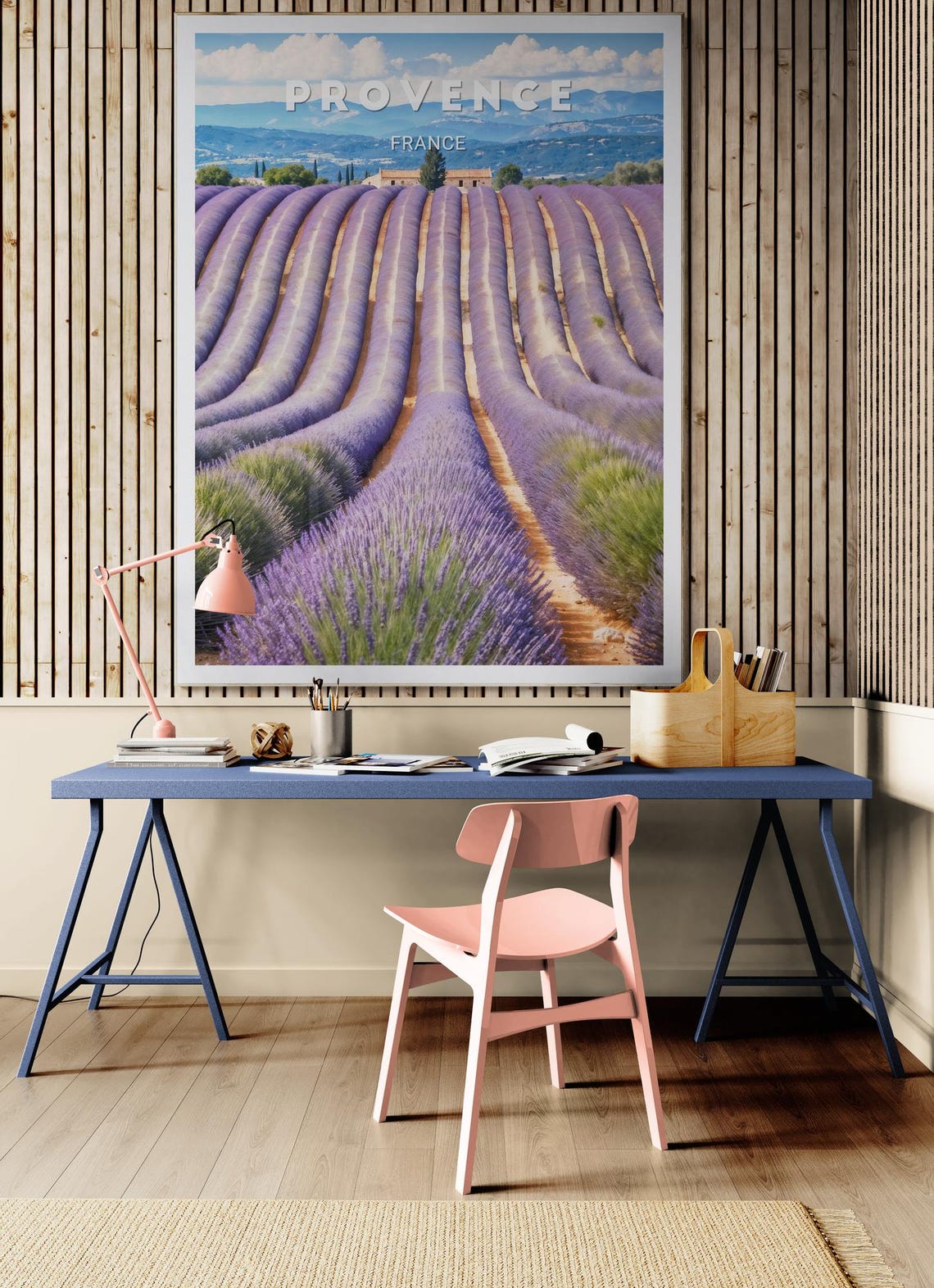 Provence Lavender Field Rows Summer Farm France Travel Poster - Image 4