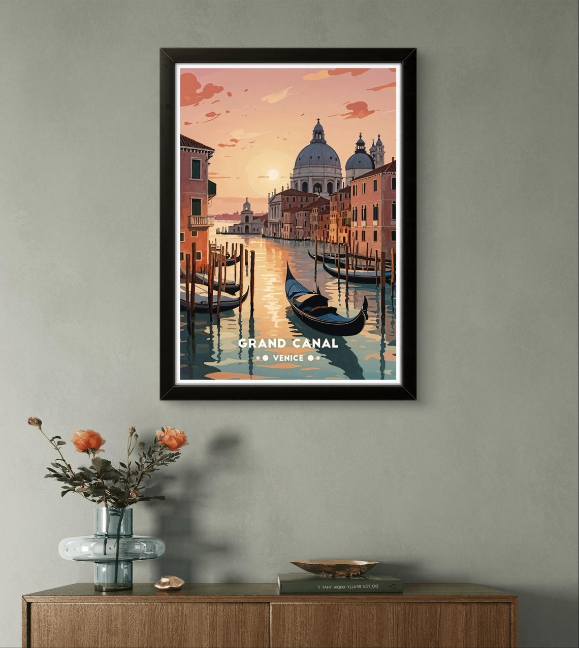 Venice Grand Canal Gondolas Sunset Salute Basilica Water Poster - Image 3