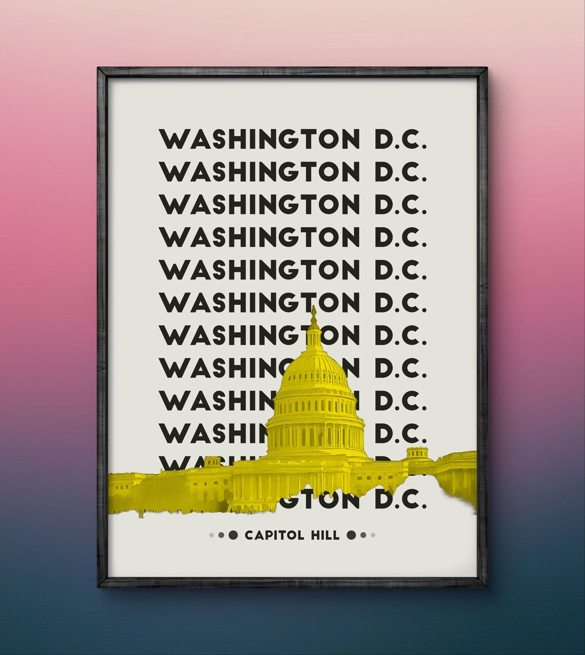 Washington DC Poster, Capitol Hill Travel Poster - Image 2