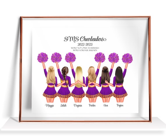 Personalized Cheerleader Gifts Cheerleaders Print Cheer Frined Gift Personalized Cheerleader Decor Custom Cheer Team Gift