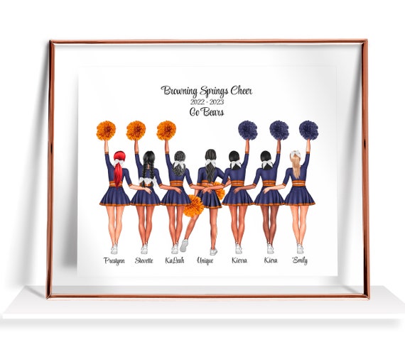 Custom Cheer Team Gift Cheer Gift Cheerleaders Print Personalized Cheerleader Gifts Cheer Friend Gift Personalized Cheerleader Poster