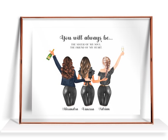 Personalized Best Friend Print for Three Friends