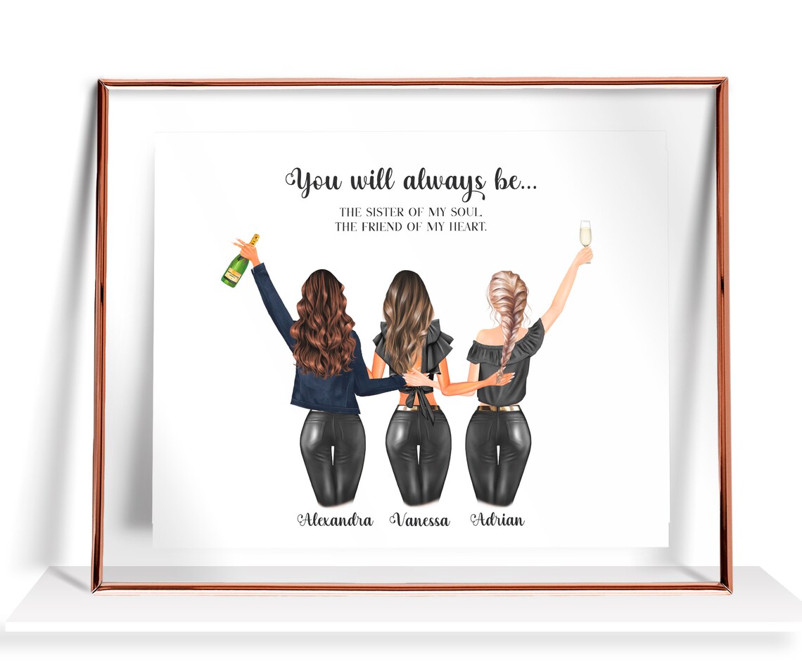 Personalized Best Friend Print for Three Friends