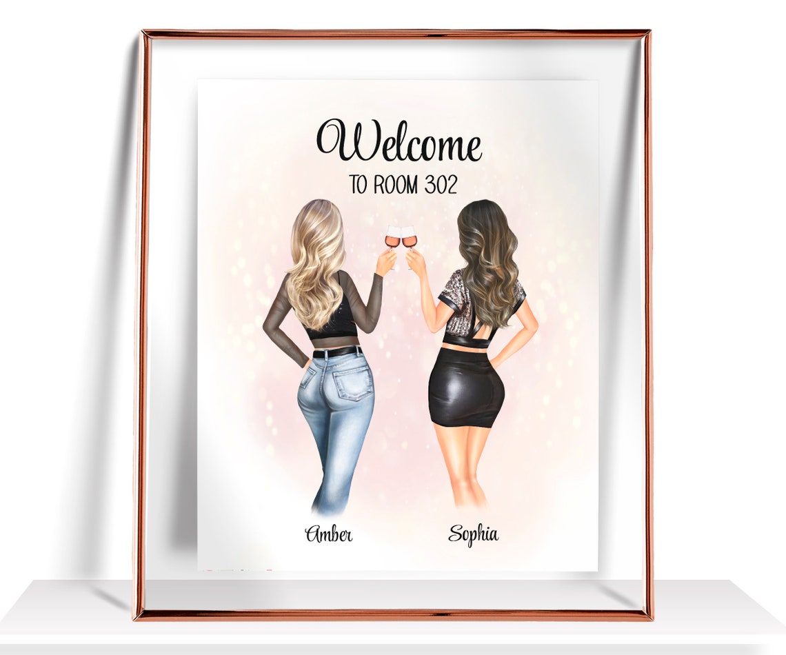 Welcome To Room 302 Wine Toast Dorm Roomies Cheers Wall Poster