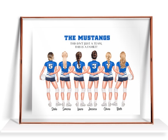 Personalized Volleyball Team Print Volleyball Team Gifts Volleyball Graduation Volleyball Wall Art Teammates Gift Girl Volleyball Player