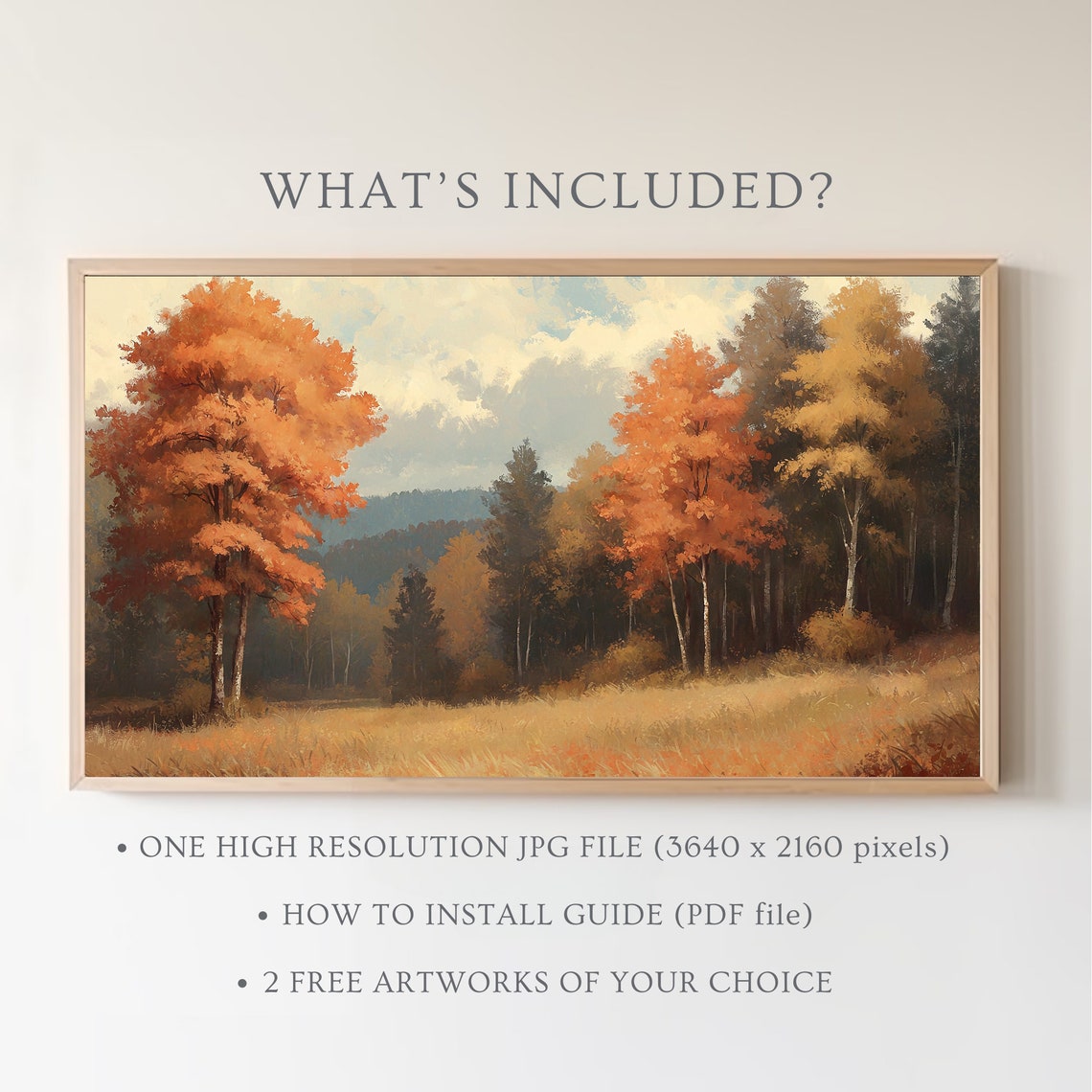 Autumn Forest Meadow Orange Fall Foliage Vintage Landscape Poster - Image 5