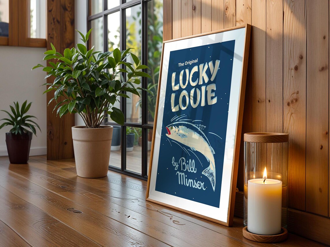 Retro Fishing Lure Art Print, Outdoorsy Decor - Image 4