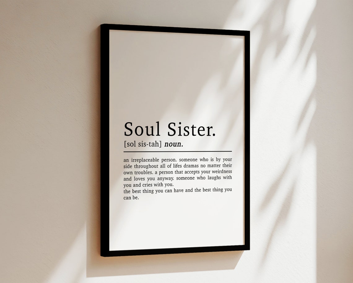 Soul Sister Definition Friendship Wall Art Print - Image 2