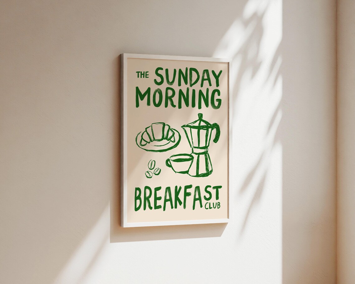 Sunday Morning Breakfast Club Kitchen Coffee Print - Image 2