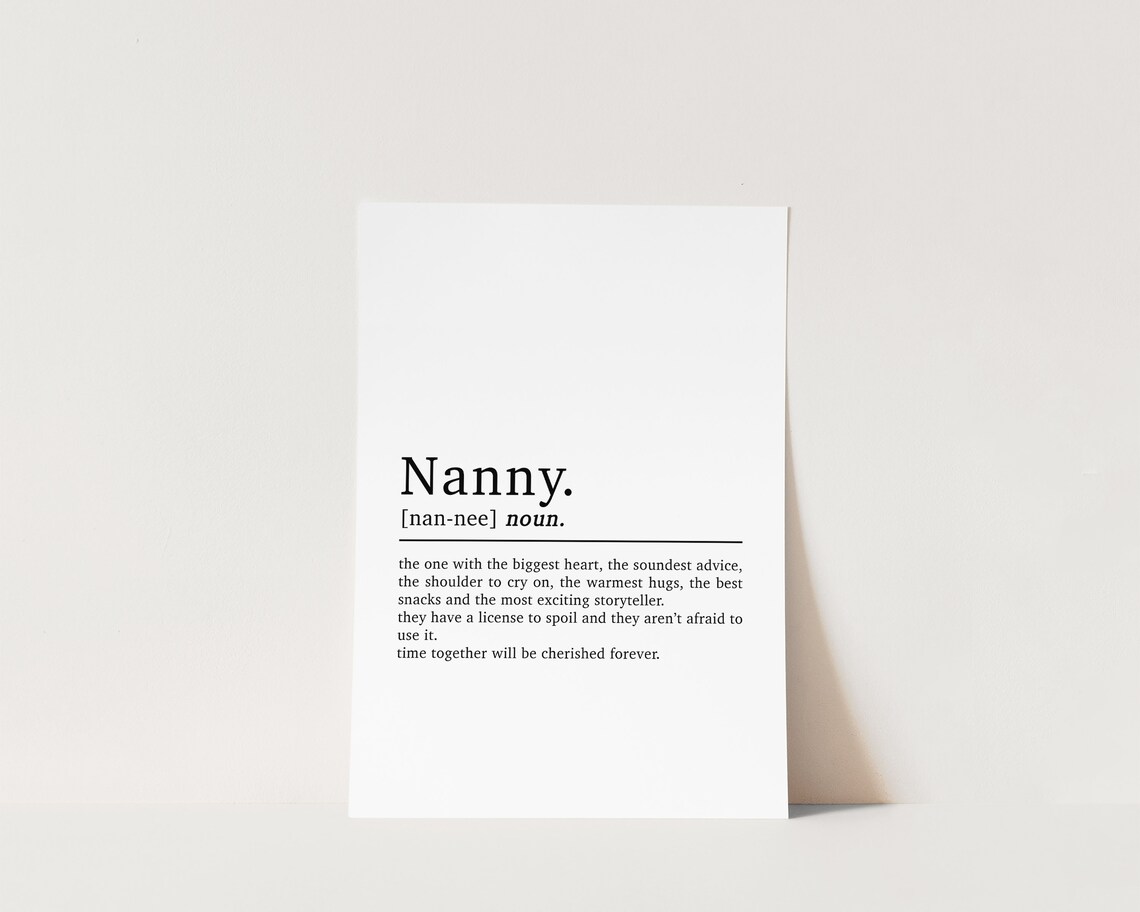 Nanny Gift Nanny Definition Gifts For Nanny Gift For Granny Nanny Print Grandma Prints Gifts For Grandparents Present For Nanny Her - Image 3