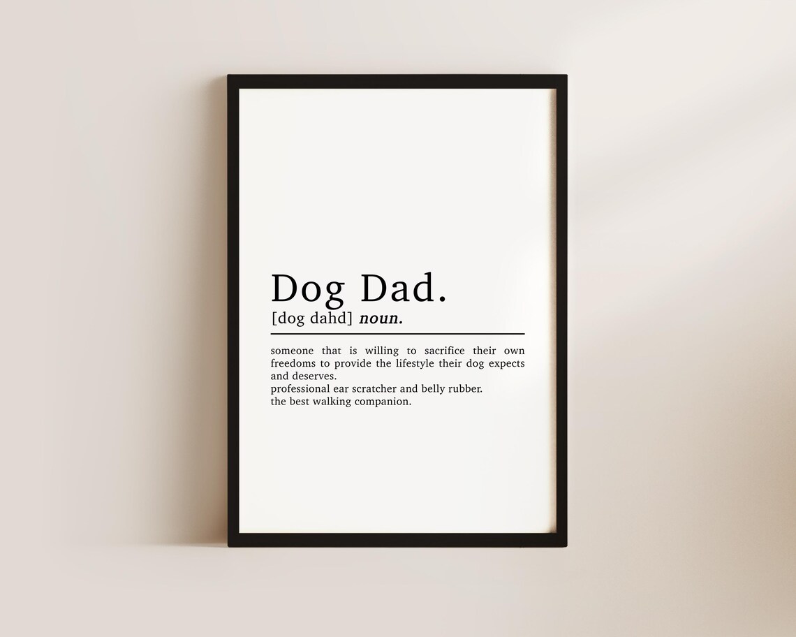 Dog Dad Definition Art Print, Gift for Dog Lovers