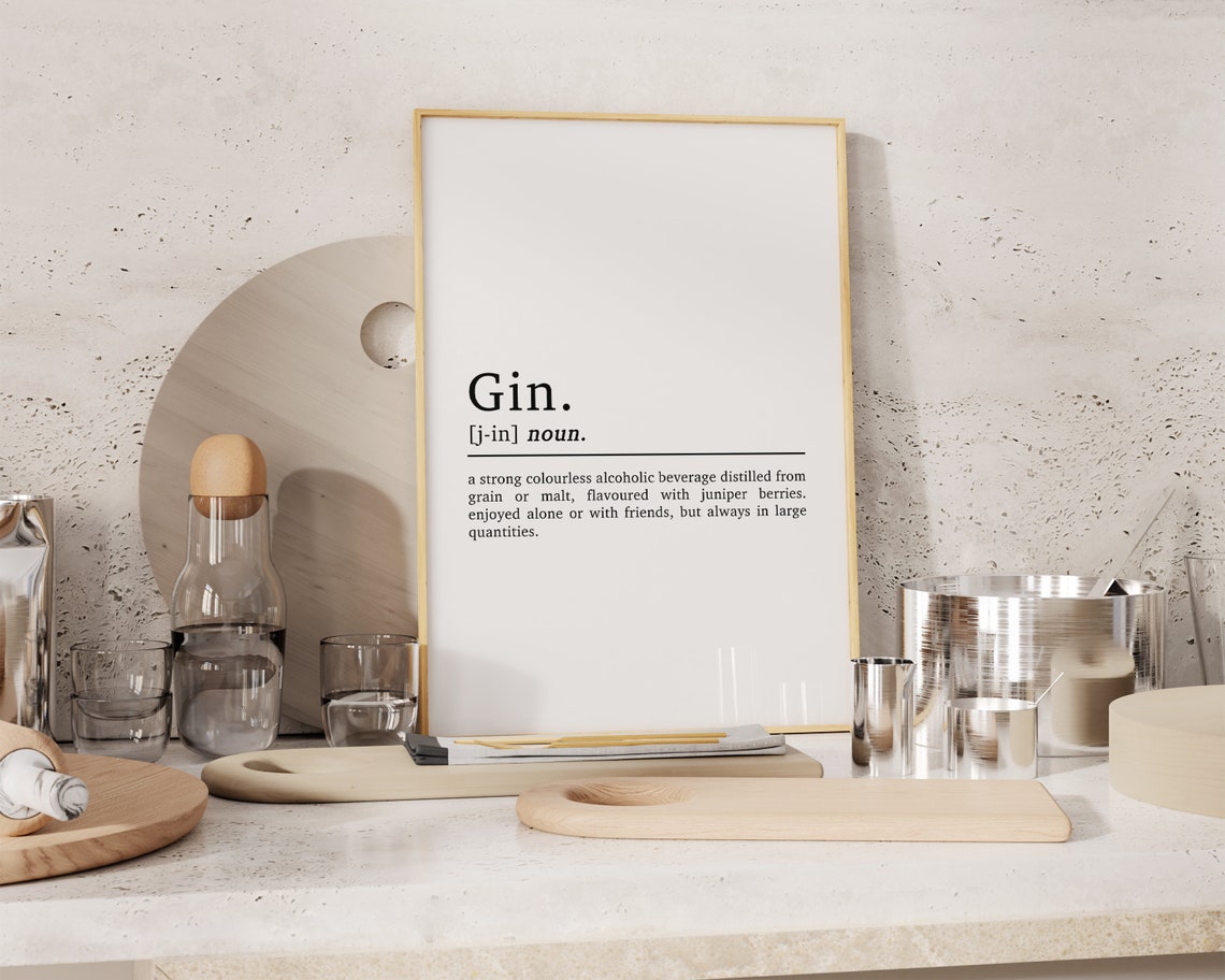 Gin Definition, Kitchen Cocktail Wall Art Print - Image 3