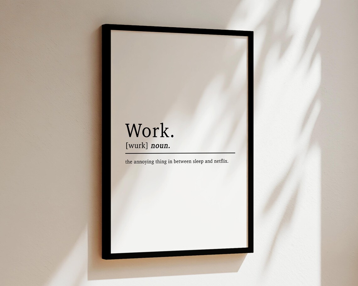 Office Work Definition, Funny Office Art Print - Image 2