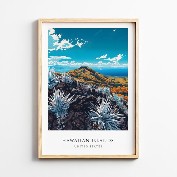 Hawaiian Islands Travel Poster
