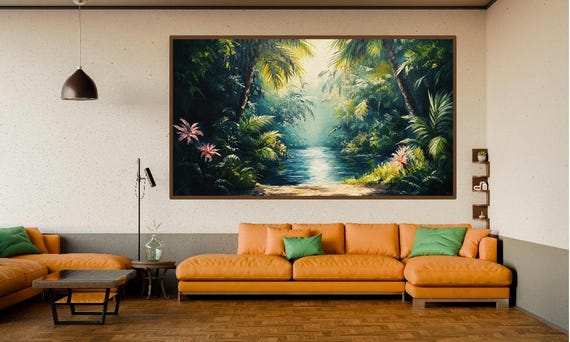 Jungle And Lake Wall Art