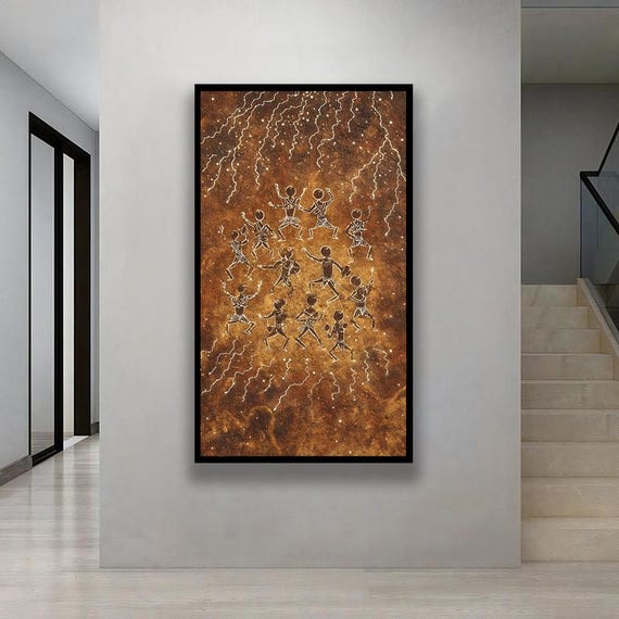 Warli Tribal Dance Painting Traditional Art Handcrafted Style Print