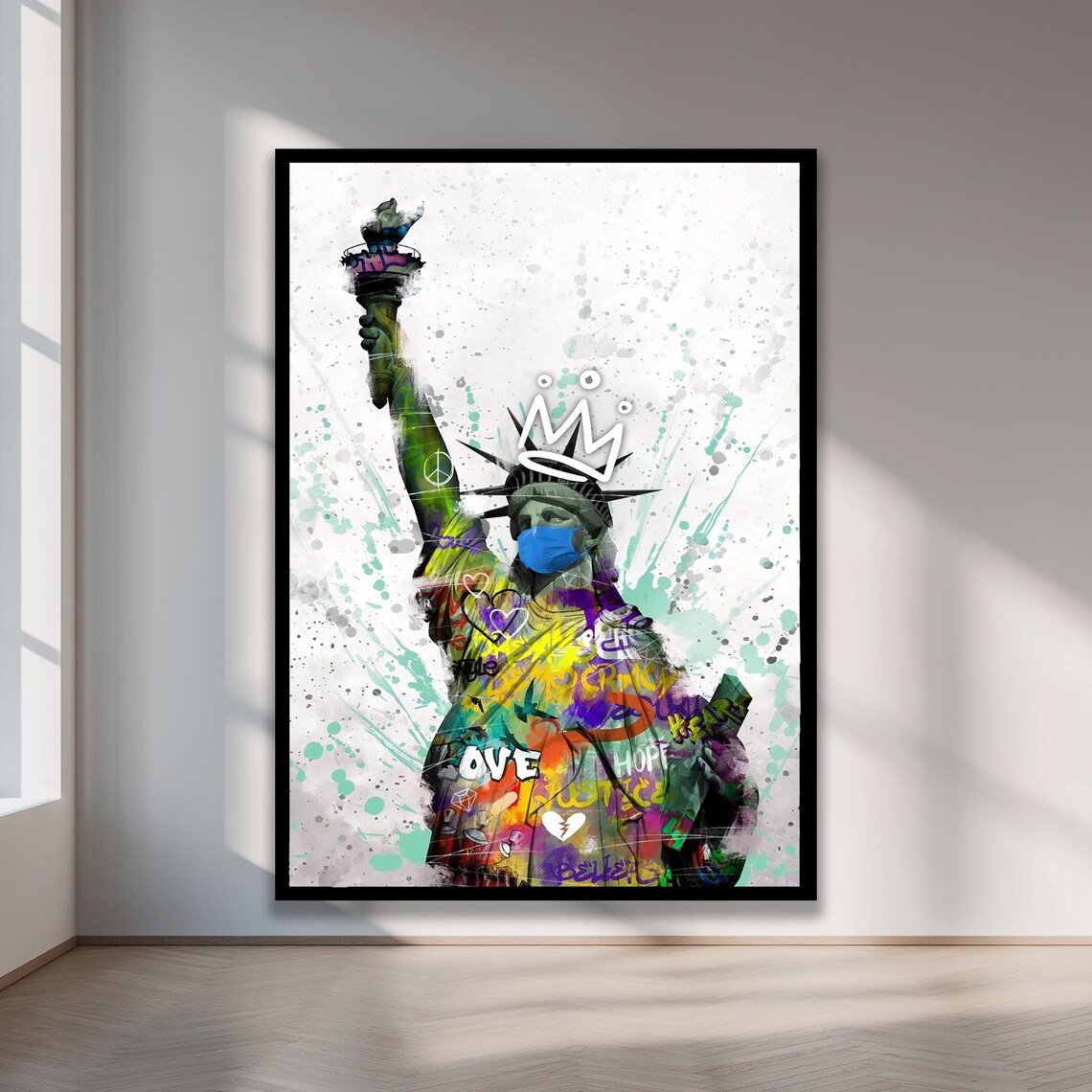 Modern Statue of Liberty Graffiti Pop Art Colorful Street Poster