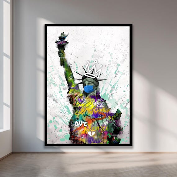 Graffiti Statue Of Liberty Canvas Art