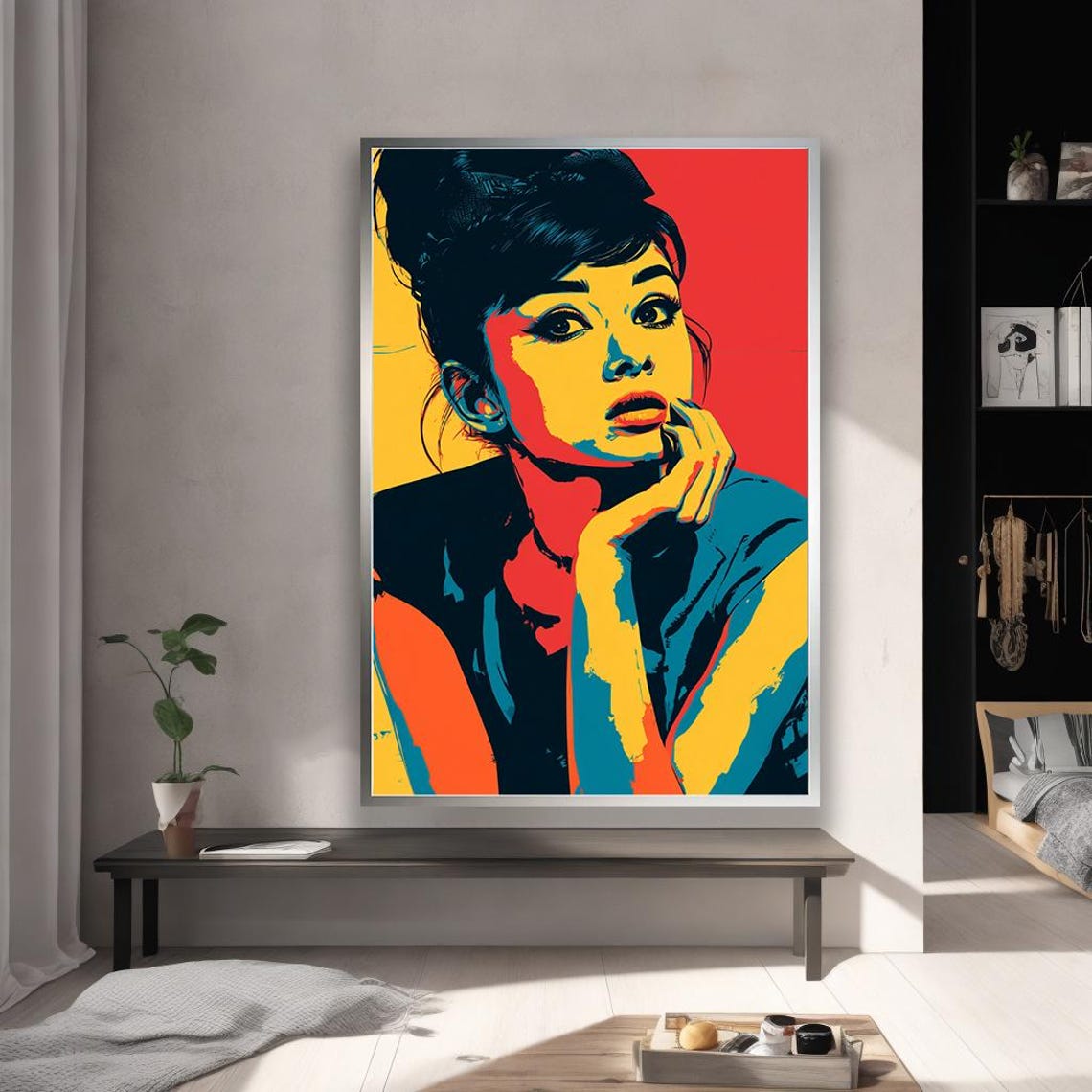 Pop Art Woman Portrait Colorful Retro Canvas Wall